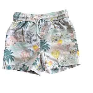 Janie and Jack Boys Tropical Aloha Print Swim Trunks Size 5